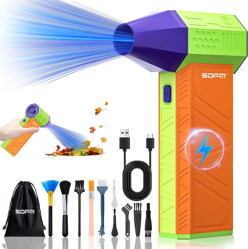 DFM Electric Air Duster - 130000RPM Compressed Air Duster，3 Gear Adjustable Jet Dry Blower can Reusable Can for Computer Keyboard,Outdoors,Car,Home.… (Colorful) - Image 1